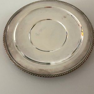 Vintage Silver Plate Round Tray 10 1/2"
